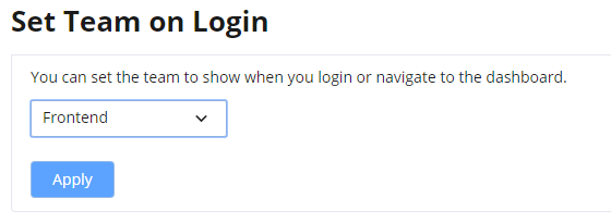 Set login team