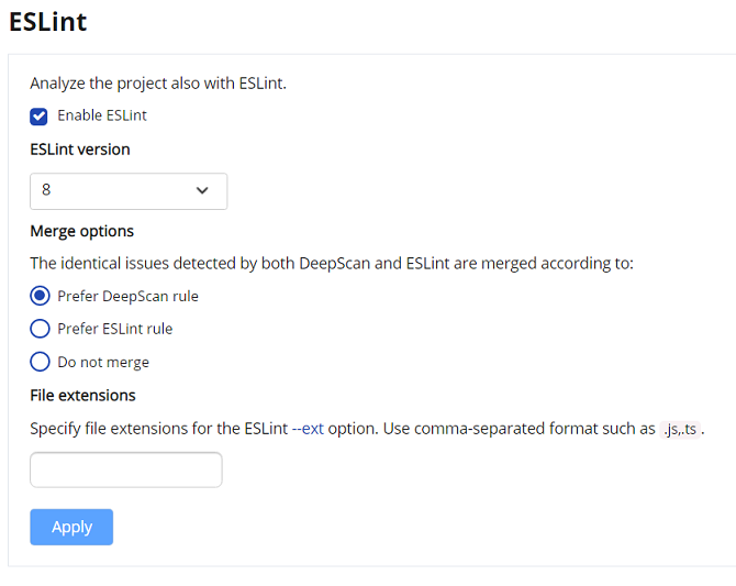 ESLint settings