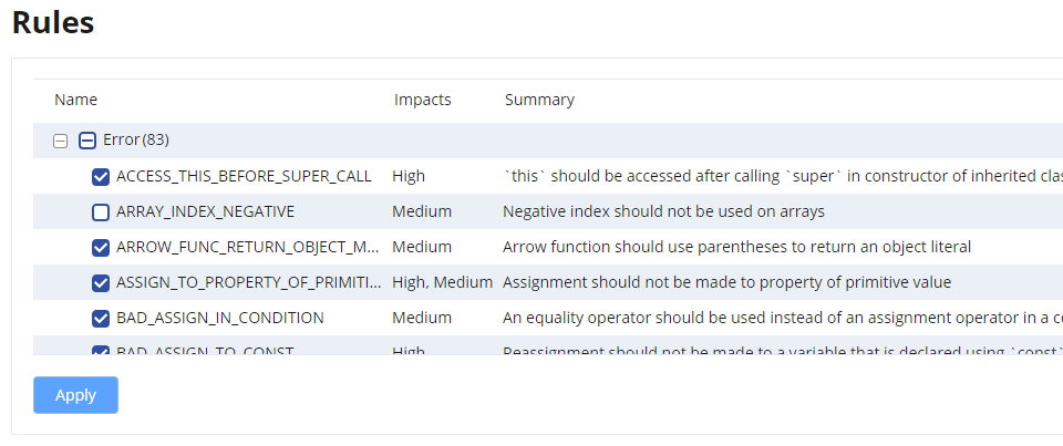 project rules